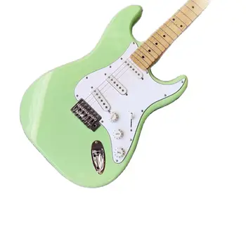 Vysoko kvalitné prispôsobené trupu 6-string javor hmatníkom Stratocast er elektrické gitary, 22 Pražec surf green