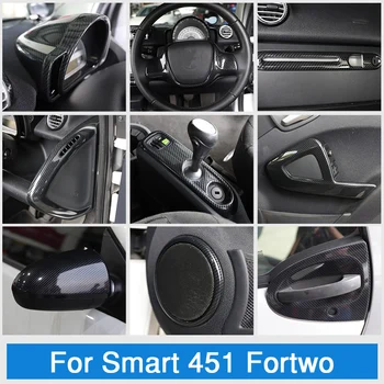 Auto, Interiér, Exteriér, ABS Plast Dekoratívny Kryt Ochranný plášť Uhlíka Nálepka Pre Smart 451 Fortwo Auto Styling Príslušenstvo
