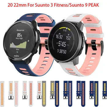 20 22 MM Silikónové Popruh Pre Suunto 9 VRCHOL/Suunto 3 Fitness Smart Watchband Náramok náramku Suunto 5Peak Rýchlo Nainštalovať