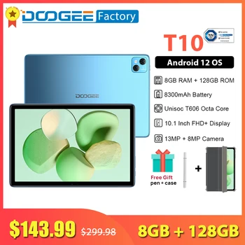 DOOGEE Prvý Tablet T10 10.1 Palcový IPS FHD+ 1920*1200 Displej 8GB+128GB Octa-Core Android 12 Pad 13MP Fotoaparát 8300mAh Dual Wifi