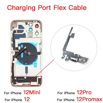 Nabíjací Port Flex Kábel Pre iPhone 12 12Mini Pro Max USB Nabíjací Dock konektor pre Mikrofón A Signál Antény Náhradné