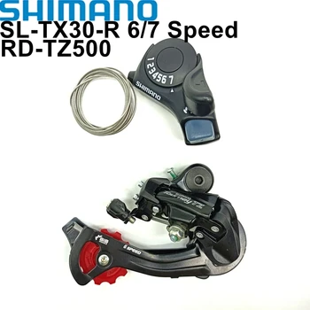Shimano Tourney TZ500 6/7 Rýchlosť Sada RD TZ500 Bicykli Prehadzovačka SL TX30 6S 7S radiaca páka Páka TX30 Radenie