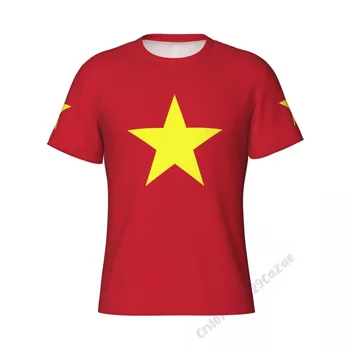 Vietnam Vlajka 3D T-shirt Beh Mužov Šport Chudá Krátke Tee Tričko Muž Gym Fitness Kulturistika Cvičenie Topy Oblečenie