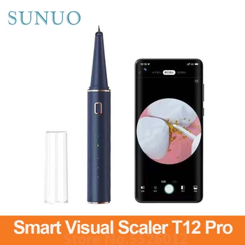 Sunuo Smart Visual Ultrazvuková Zubná Scaler T12pro HD Endoskopu Odstrániť Kalkul Čistiť Zuby Chrániť Ďasná Pracuje S App