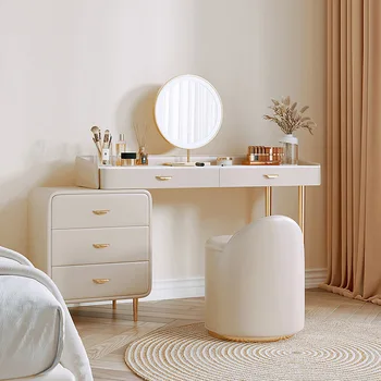 Toaletný stolík, malá spálňa, moderné, jednoduché, ľahké, luxusný štýl, mini teleskopický make-up stolík, skrinka na odkladanie vecí, všetko v jednom