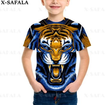 Tiger Zvierat, Viking Bojovník Oheň Kráľ Deti Chlapci Tričko Krátke Rukávy Mikiny, Dievčatá, Deti, Oblečenie Letné Tee Batoľa Oblečenie-17
