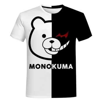 Danganronpa Monokuma T-Shirts Anime Hry 3D Tlač Streetwear Muži Ženy Ležérne Módne Nadrozmerné T Shirt Harajuku Deti Tričká Topy