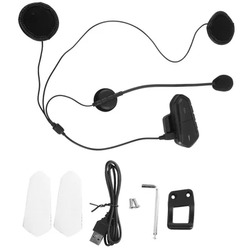B35 Motocykel Intercom Mikrofón, Bluetooth 5.0 Prilba Headset palubného telefónu FM Rádio, HI-FI Kvalite Zvuku Siri Čierna