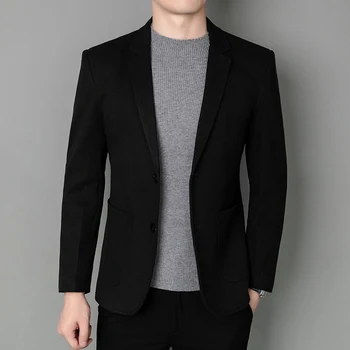 2023 Boutique pánskej Módy Business Gentleman Britský Štýl Bežné Solid Color Trend Slim kórejská Verzia Svadobný Hosť Sako