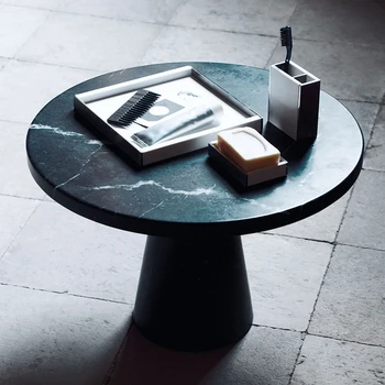 Nordic dizajn nový nábytok do obývacej izby minimalistický kolo čierny mramor konferenčný stolík prírodný mramor veľkoobchod prispôsobenie