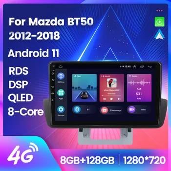 8+128GB QLED HD Displej, 8-core Android 11 autorádia pre Mazda BT50 2012-2018 Navigácie GPS Multimediálny Prehrávač Carplay AUTO WIFI