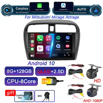 carplay Android10 autorádio na Mitsubishi Mirage Attrage 2012 2018 2019 Space Star 2014 GPS Navigácie Stereo Multimediálne Obrazovky
