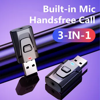 Plug&Play USB Bluetooth 5.0 Vysielač, Prijímač, Stereo Audio Adaptér Bezdrôtovej siete RCA, 3.5 mm Aux Jack Adaptér pre TV, PC a Auto Reproduktorov