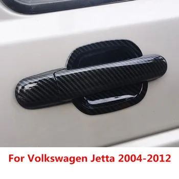 Carbon Fiber Vytlačené Auto Exteriérové Dvere, Rukoväť Kryt Misy Nálepky Tvarovanie Výbava pre Volkswagen Jetta 2004 - 2009 2010 2011 2012
