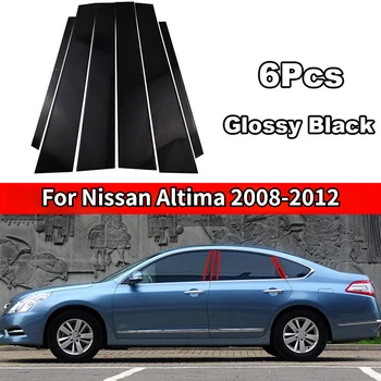 Lesklé Čierne Okno, Dvere, Stĺpec B C Pilier Post Kryt Výbava pre Nissan Altima na roky 2008 až 2010 2011 2012 Dekorácie, Nálepky Styling