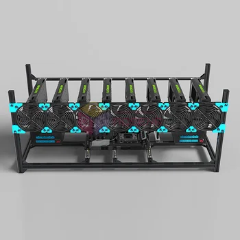 NOVÉ 8GPU Stohovateľné Hliníkové 6 GPU Open Air Rám Ťažba Plošinu Prípade Počítača Pre Ethereum ETH BTC