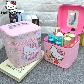 Sanrio Taška Cartoon Hello Kitty Prenosné Make-Up Skladovanie Taška Y2k Ženy Kórejský Trendy Domov Izba Cestovné Balenie Príslušenstvo Boxy
