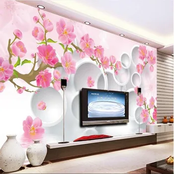 wellyu Vlastné veľké nástenné maľby Slivkové Kvety 3D stereo TV joj, steny, tapety abstraktných de parede para quarto