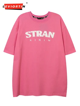 Hip Hop Harajuku T-Shirt Streetwear Výšivky Písmeno T Shirt 2022 Mužov A Ženy Bavlna Príležitostné Letné Tričko Krátky Rukáv Topy Tees