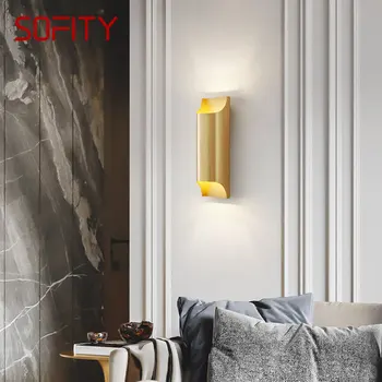 SOFITY Moderný Interiér Sconce Lampa Jednoduchosť Tvorivé Mosadz Nástenné LED Mount pre Domáce Obývacia Izba, Spálňa, Nočné