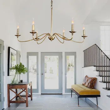 Všetky medi Americký štýl v rodine duplex obývacia izba, spálňa vybrať prázdne svetlo luxusné moderné jednoduché retro čistej medi lampa