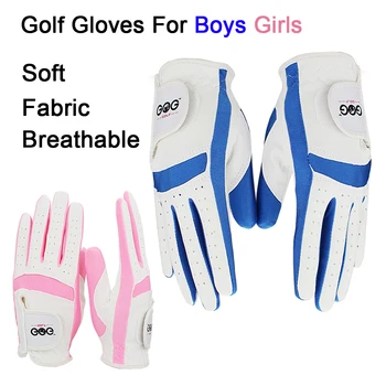 1pair ľavá a pravá ruka Golfové Rukavice deti Chlapcov grils textílie 2 farby biela ružová modrá mäkká a priedušná športové rukavice nové
