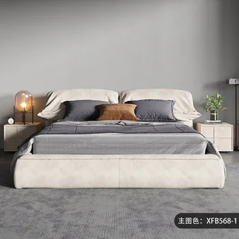 Taliansky minimalistický textílie manželská posteľ mäkká taška spálňa 1.8 moderný minimalistický Nordic Baxter slonie ucho posteľ