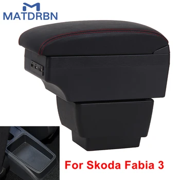 Pre Škoda Fabia 3 Pre Škoda Fabia III Combi 2015-2020 Auto Opierkou Box Retrofit Diely Príslušenstvo Interiérové Detaily USB Nabíjanie