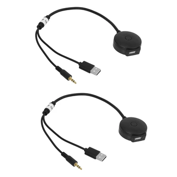 2X Auto Bezdrôtové Bluetooth Audio AUX A USB Hudobné Adaptér Kábel Pre BMW Mini Cooper