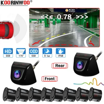 Koorinwoo Viditeľné Inteligentný Systém Na Auto Parkovacie Senzory 8/6/4 Parktronics parkovacia kamera Vpredu Forme Senzor Otepľovanie Systém