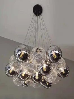 Lustre Svetlá Nordic creative bubble sklenenú guľu jedáleň dekorácie šedá jednoduchý loptu hala LED vnútorné osvetlenie luster