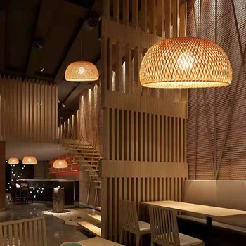 Moderný minimalistický reštaurácia spálňa čistý bambusu umenie bambusová ručne tkané luster čaj bar, kaviareň luster Japonskom štýle