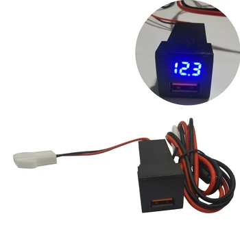 Auto Nabíjačku USB Zásuvky S LED Digitálny Displej Voltmeter Pre Toyota QC 3.0 Rýchle Nabíjanie