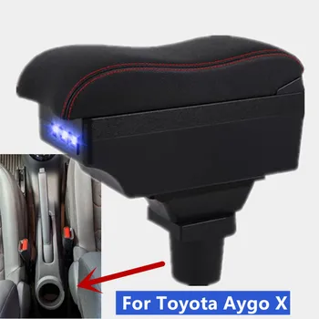 Pre Toyota Aygo X Opierkou Box Pre Toyota Aygo X Auto lakťová opierka Strednej úložný Box Interiérové Dovybavenie s USB Auto Príslušenstvo