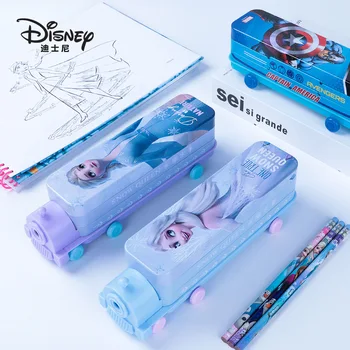 Disney detské Papiernictvo Box Ľad A Sneh Dobrodružstvo Cartoon Double Decker Vlak Multifunkčné Základnej Školy Ceruzka Box