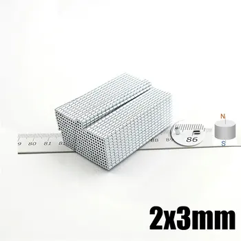 Vysoká Kvalita 100ks Presnosť Micro Magnet Kolo Disk Dia.Jednotky 2x3 Valec Lekárske Neodýmu, Elektronika Snímača Priemer 2 mm 0.078