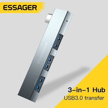 3-v-1, USB, C HUB Vysokej Rýchlosti, 3 Porty Typ-C, USB 3.0 Multi Splitter Adaptér Pre HUAWEI Xiao Macbook Pro OTG Konektor