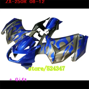 NOVÝ ABS Plný Horské Kit vhodný pre Kawasaki Ninja 250 EX250 ZX250R 2008 2009 2010 2011 2012 08 09 10 11 12 13 14 modrá strieborná