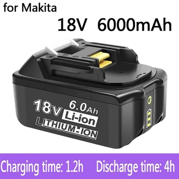 100% Originálne Pre Makita 18V 6000mAh Nabíjateľná Náradie Batérii s LED Li-ion Výmena LXT BL1860B BL1860 BL1850