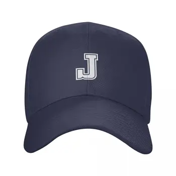 Písmeno J, Počiatočné J Varsity štýl v Bielu Čiapku šiltovku baseball cap |-f-| hip hop Klobúk mužov a Žien