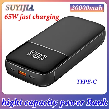 65W 20000mAh Power Bank Typ-C PD Rýchle Nabíjanie Powerbank Prenosné Nabíjačky Externé Batérie pre Prenosné Telefóny, Tablety Dodanie