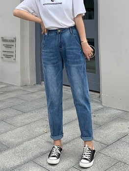 Ženy móda denim džínsy dlhé ležérne nohavice voľné vysoký pás plus veľkosť L-8XL módne džínsy denne dropship ženy nohavice