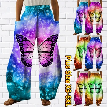 2023 Letné Nový Butterfly Design, Tlač Plnej Dĺžke Priedušné Vrecká Nohavice Nový Dizajn Tlačených Jóga Nohavice Príležitostné Športové Nohavice
