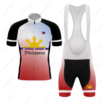 Filipíny Bicykli, pánske Cyklistické dresy nastaviť camisa ciclismo masculina Náprsníkové Nohavice 9D Gél Vankúš Maillot Ciclismo hombre