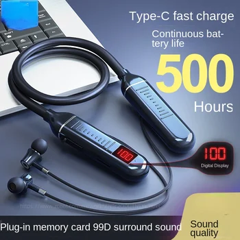 200H Hudby Čas TWS Magnetické Bezdrôtové Slúchadlá Neckband Bluetooth 5.2 Slúchadlo headset Športové Vodotesné Slúchadlá, MP3 prehrávač w MiC