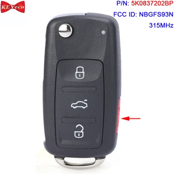 KEYECU Smart Keyless Diaľkové príveskom pre Volkswagen Jetta Passat 2012 2013 2014 2015 2016 2017 2018 2019 NBGFS93N 5K0 837 202 BP