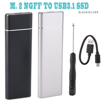 Mayitr 1pc Vysokej Kvality M. 2 NGFF SSD na USB3.1 Typ-C HDD Mobile Pevného Disku Prípade Krytu S Káblom