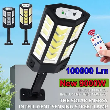100000LM Solárne Pouličné Osvetlenie Vonkajší Snímač Pohybu Nástenné LED Svietidlo s 3 Osvetlenie Režim Solárne Svetlá pre Záhrada