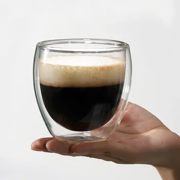 Tepelne-odolné Dvojité Steny Sklo Pohár 80ml Pivo Espresso, čaj, Kávu, Pohár Nastaviť Ručne vyrábané Pivo Hrnček Whisky Poháre Drinkware víťazstvo