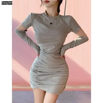 Sexy Mini Šaty Nový Dizajn 2023 Jar Leto Dátum Dievčatá Pevné Ceruzka Obväz Bodycon Oblečenie Party Šaty